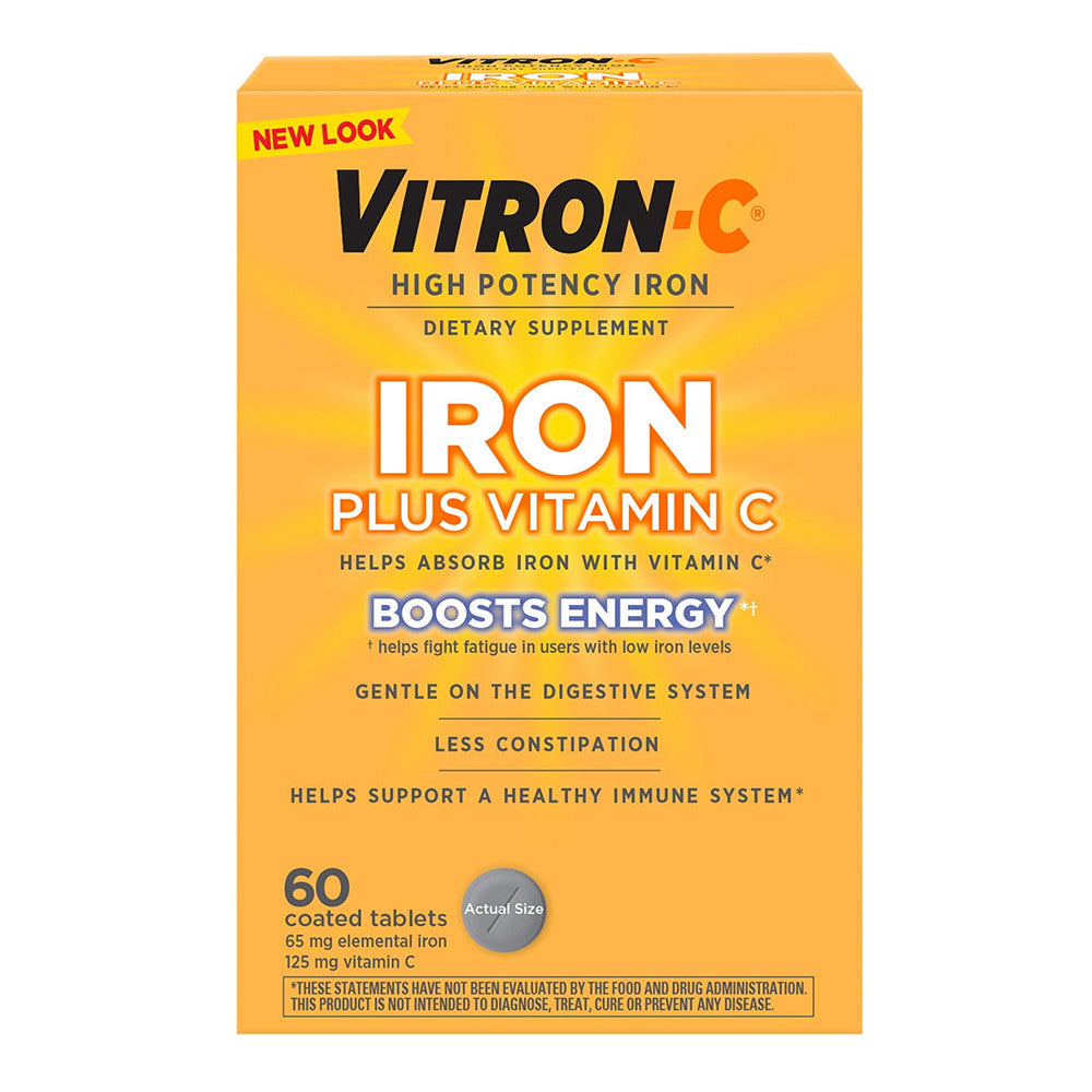 Vitron - C High Potency Iron Supplement Tablets - 60 Ea